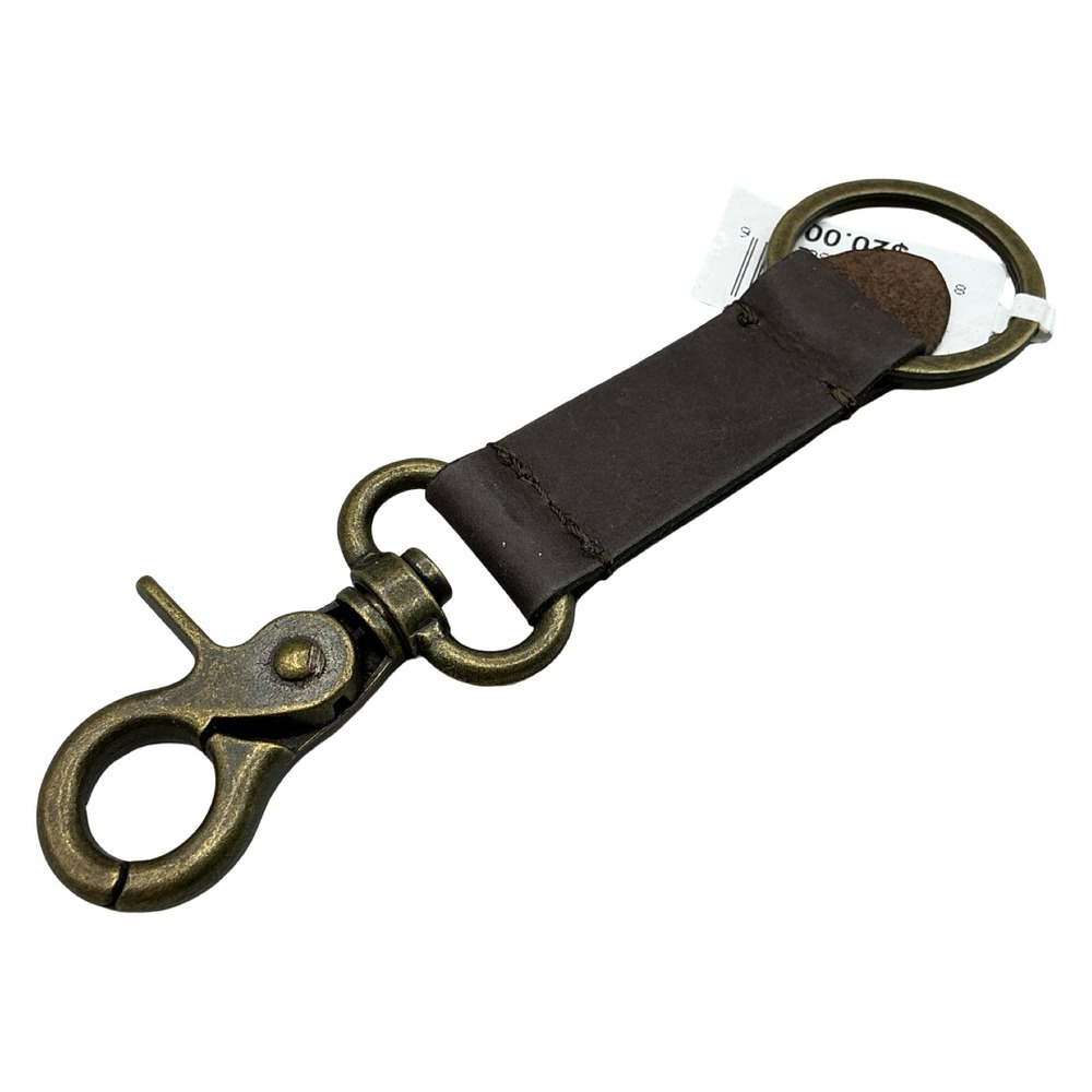 Clarks Leather Swivel Trigger Snap Keychain Fob Brown 41CF170001